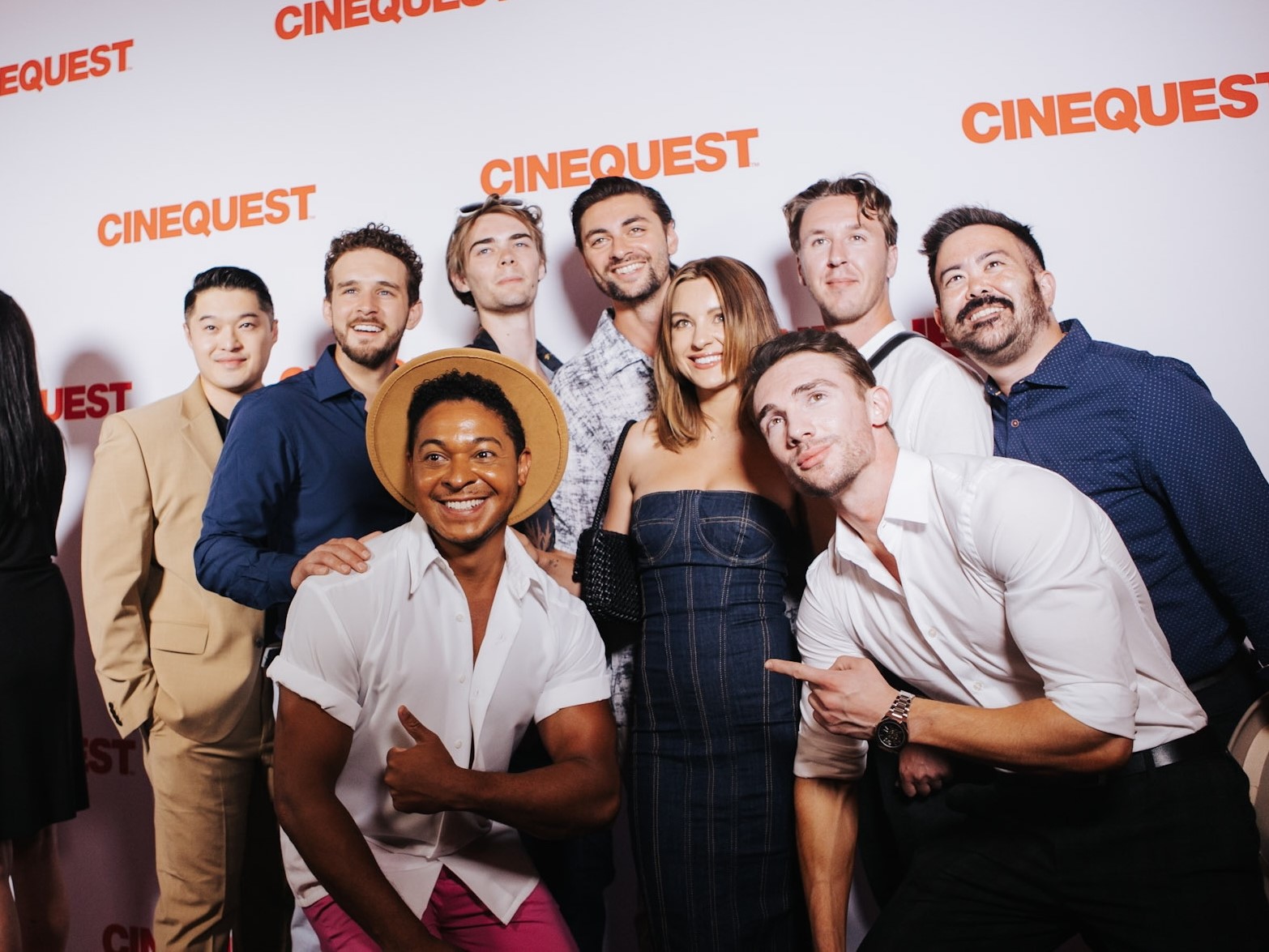 The Fallen Drive team poses for a photo on the 2023 Cinequest red carpet